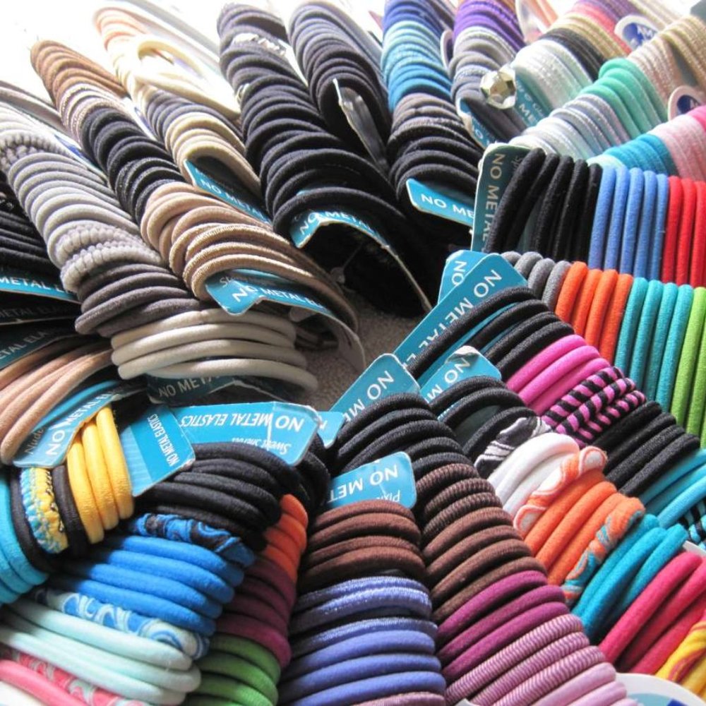 30 Goody Ouchless Rubber Elastic Ponytailer Hair Bands Thick 4mm Colorful Sets